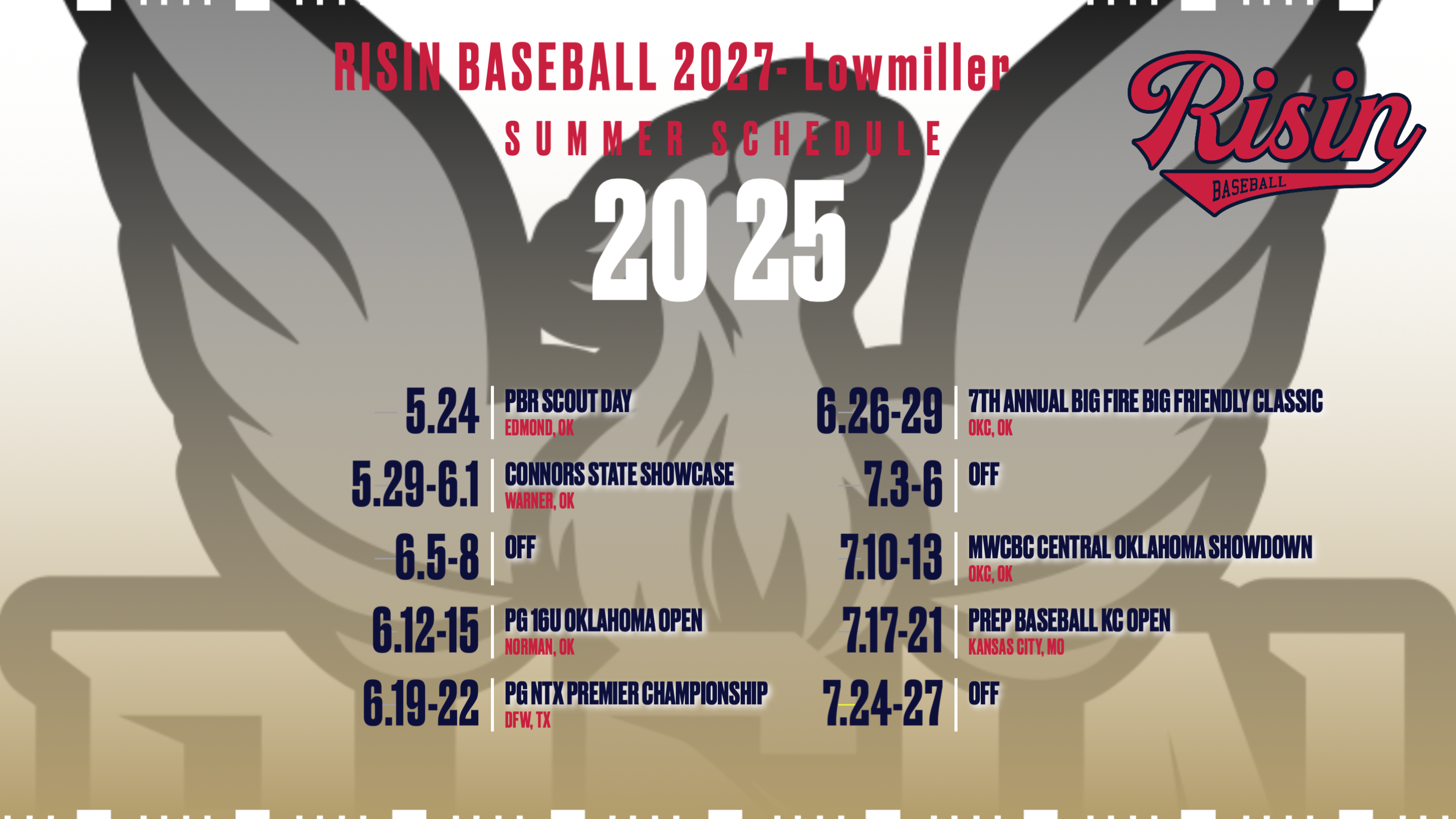 2025 Summer Schedule Lowmiller 2027 Class 6568779