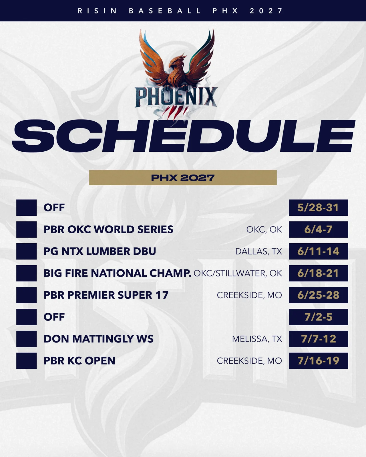 2027 Phillips Schedule